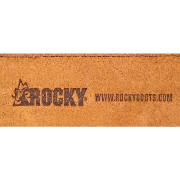 ROCKY BROWN GENUINE LEATHER 1.5"Wd COMO CANVAS CASUAL MEN'S BELT Sz 36 (B52 - Picture 9 of 11